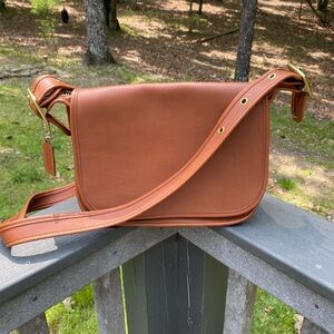 Coach Patricia’s Legacy Dark British Tan Crossbody Saddle Bag style #9951
